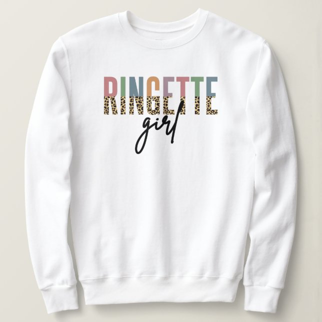 Sweatshirt Ringette Girl Cheetah Imprimer | Lecteur Ringette (Design devant)