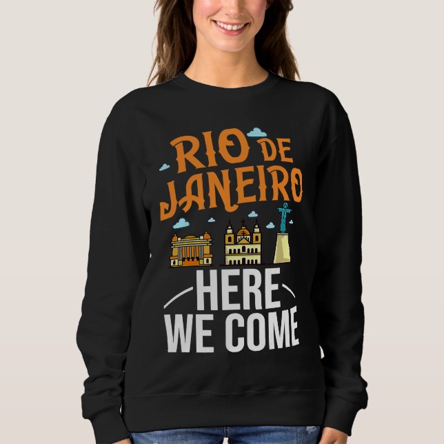 Sweatshirt Rio de Janeiro Brazil City Trip Skyline Map Travel (Devant)