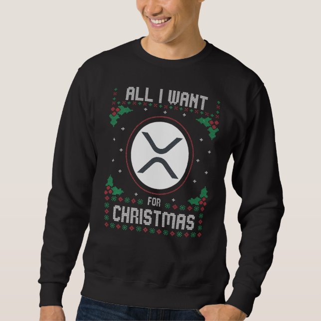 Sweatshirt Ripple Xrp Cristal De Noël Sweater Tout Ce Que Je  (Devant)