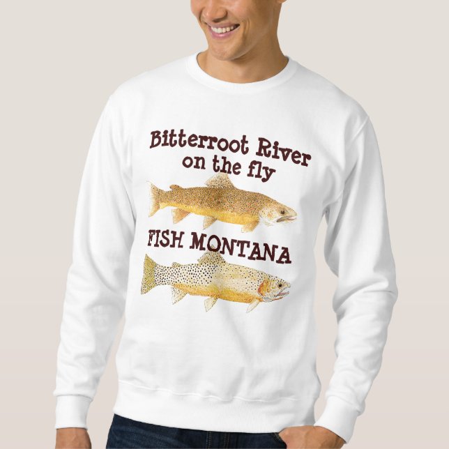 Sweatshirt Rivière de Bitterroot dessus - - mouche - pêchez (Devant)