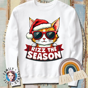 Sweatshirt Rizz La Saison Drôle Noël Rizzmas Chat Père Noël