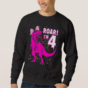 Sweatshirt Roar I'm 4 Dinosaur quatre ans Anniversaire 4e Din