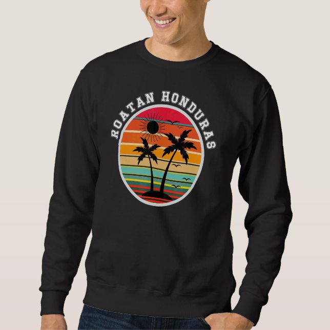 Sweatshirt Roatan Honduras Famille Correspondante Vacances (Devant)