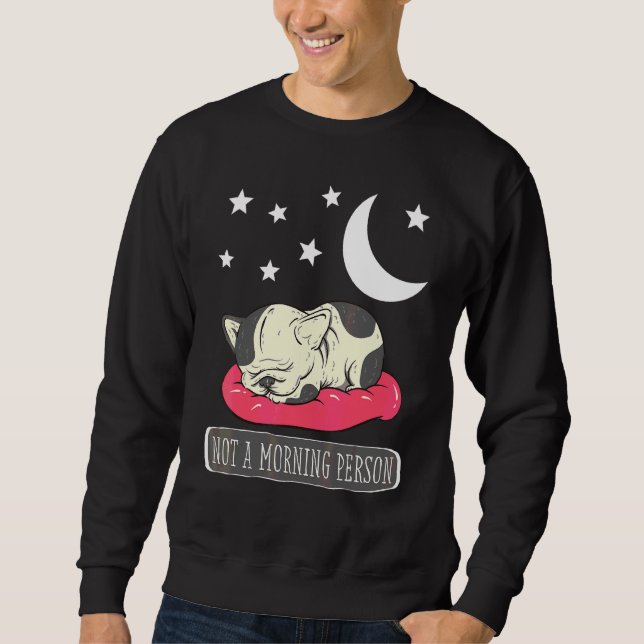 Sweatshirt Robe de nuit du pyjama de chien de taureau françai (Devant)