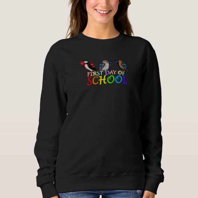 Sweatshirt Robin Puffin Oiseau Premier Jour d'École Première  (Devant)