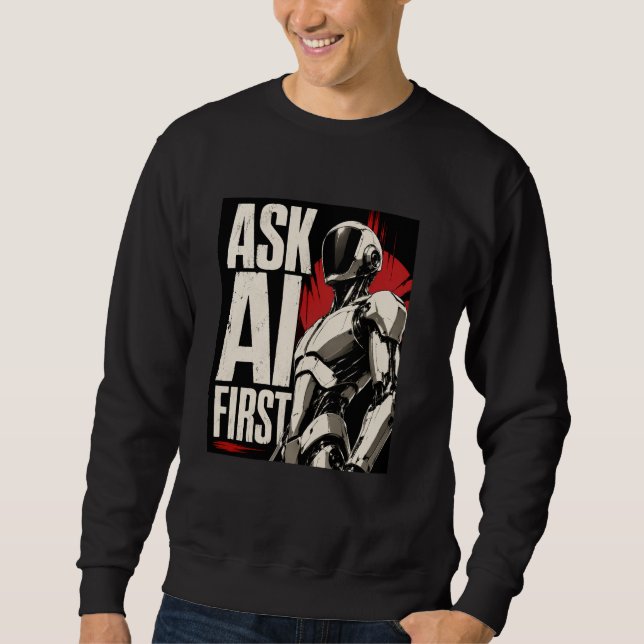 Sweatshirt Robot humanoïde IA Design Technologique Futuriste (Devant)
