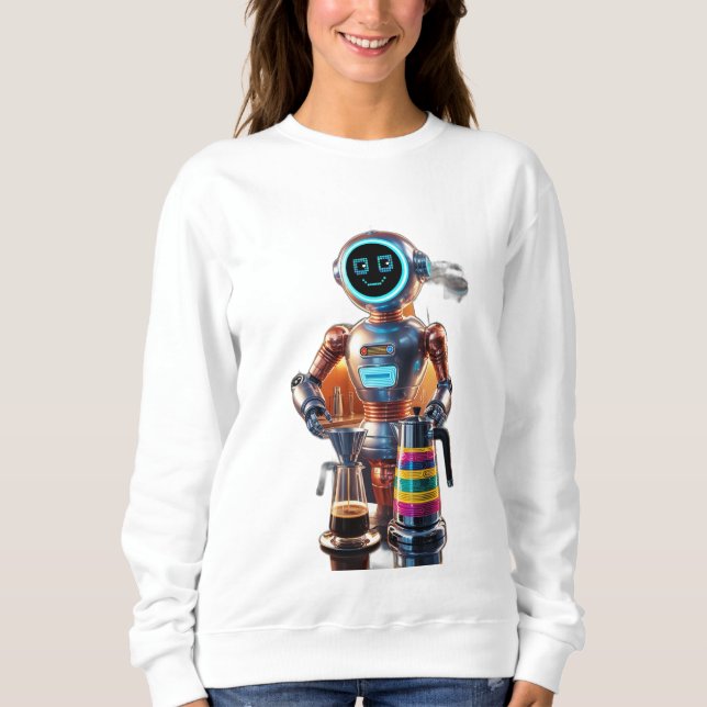 Sweatshirt Robot rétro futuriste (Devant)