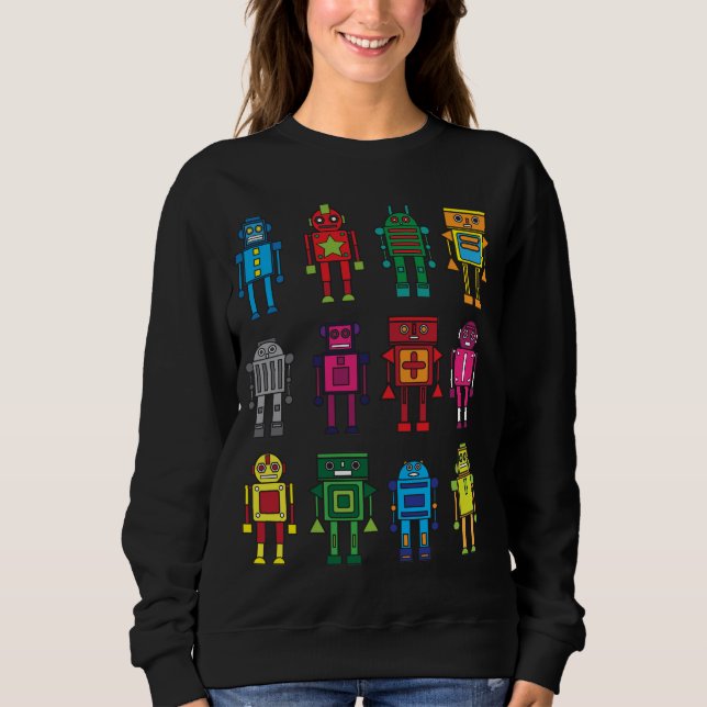 Sweatshirt Robots cadeau Robotik Retro jouet plaisanter (Devant)