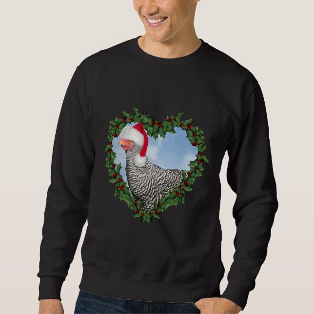 Sweatshirt Rocher Barred de poulet de Noël (Devant)