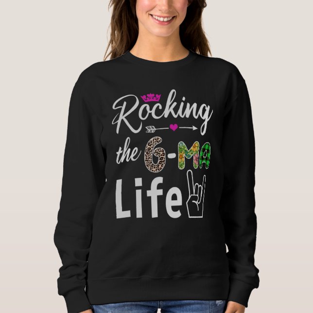 Sweatshirt Rocher La G Ma Life Floral Léopard Buffalo Plaid (Devant)