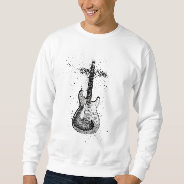 Sweatshirt Rock guitare stratocaste christian cross sweatshir (Devant)