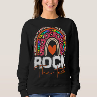 Sweatshirt Rock Le Jour De Test Enseignant Rainbow Leopard Te