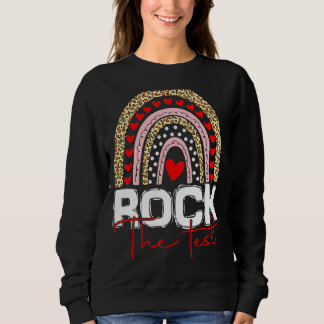 Sweatshirt Rock Le Jour De Test Enseignant Rainbow Leopard Te