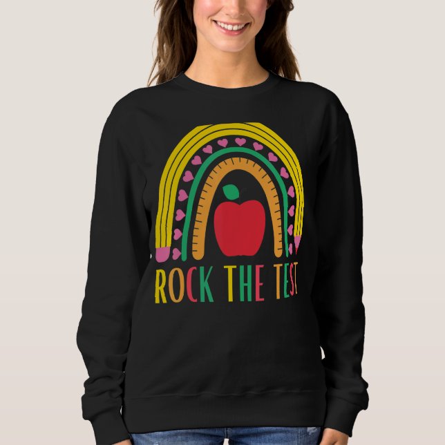 Sweatshirt Rock Le Test Test Pour Les Enseignants Le Jour D'E (Devant)