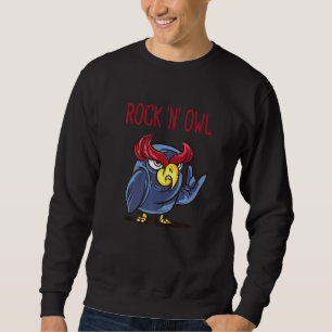 Sweatshirt Rock N Owl Devil Horns Rock and Roll Heavy Met