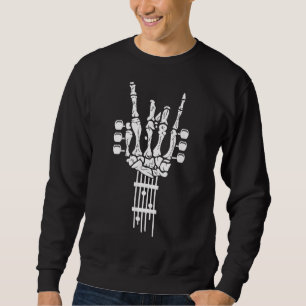 Sweatshirt Rock & Roll Skeleton Guitare Music