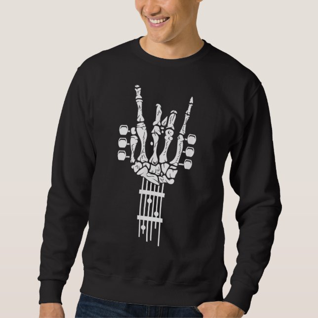 Sweatshirt Rock & Roll Skeleton Guitare Music (Devant)