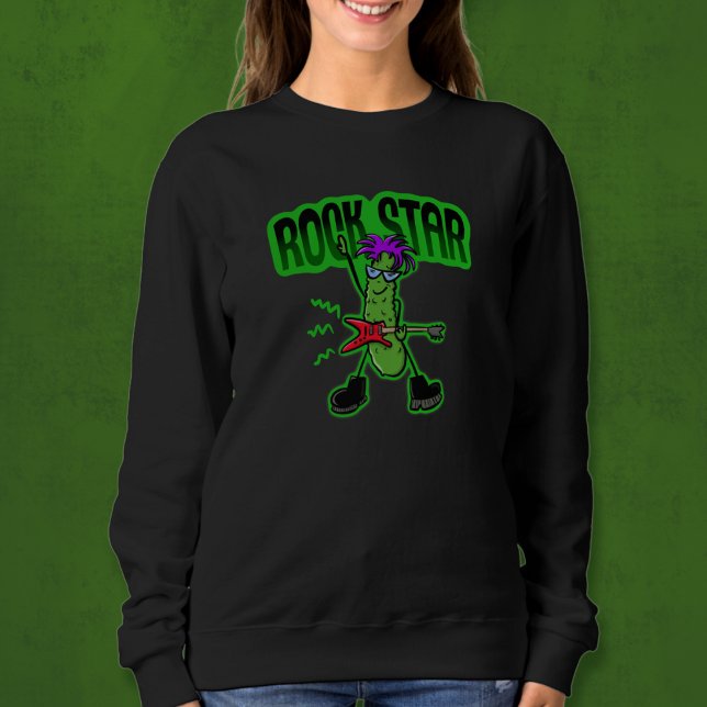 Sweatshirt Rock Star Pickle - Drôle Cartoon (Créateur téléchargé)