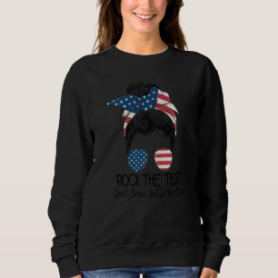 Sweatshirt Rock The Test Dont Stress Messy Bun Test Day Te