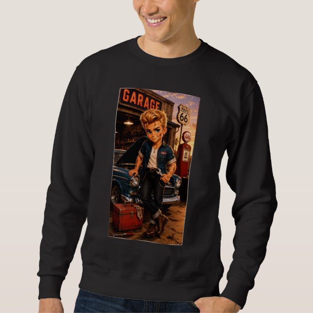 Sweatshirt Rockachibi Dean – Idée Cadeau Vintage  (Devant)