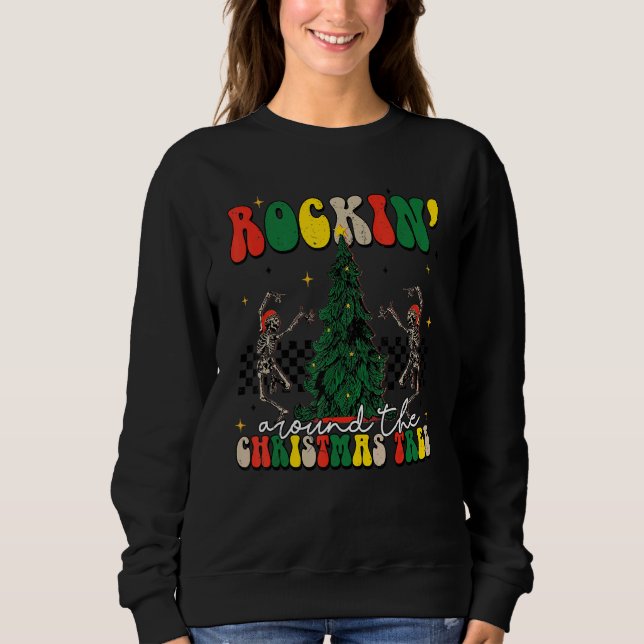 Sweatshirt Rockin' Around The Christmas Tree Retro Merry Xmas (Devant)