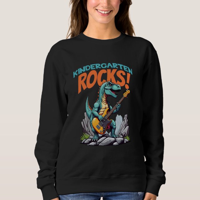 Sweatshirt Rocks de jardin d'enfants ! T-Rex Dinosaur (Devant)