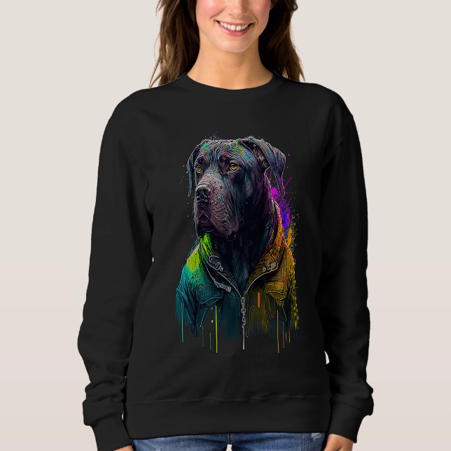 Sweatshirt Rockstar portrait italian mastiff Cane Corso (Devant)