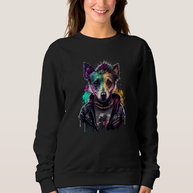 Sweatshirt Rockstar portrait Jack Russell Terrier (Devant)