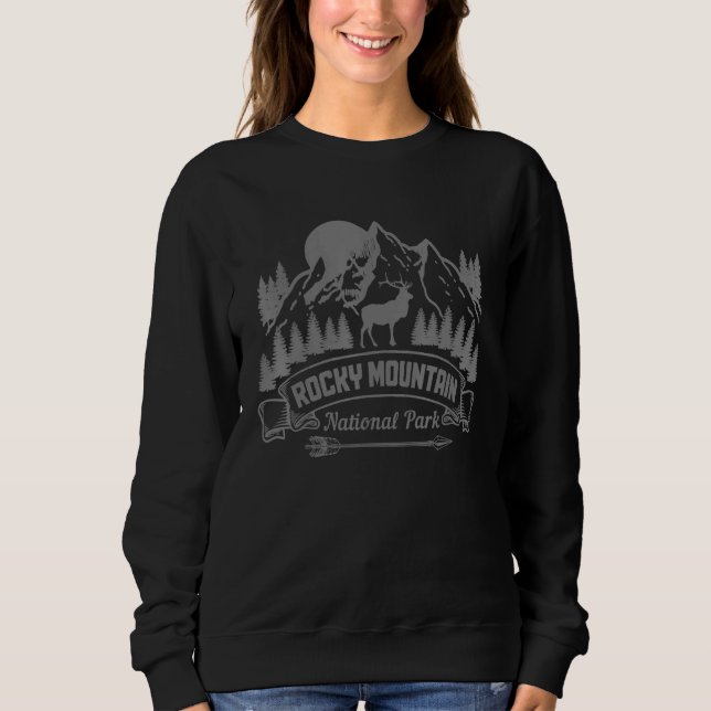 Sweatshirt Rocky Mountains Colorado National Park Hiking Elk  (Devant)