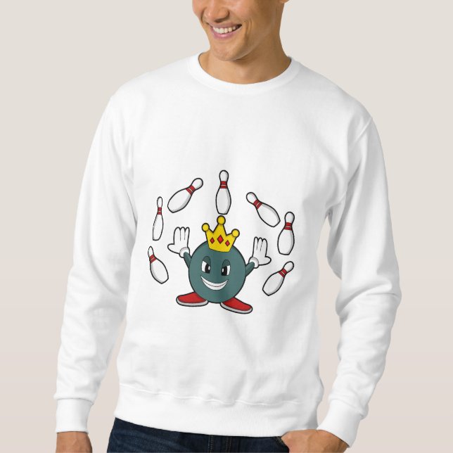 Sweatshirt Roi à Bowling avec épingle de Bowling (Devant)