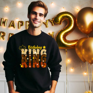 Sweatshirt Roi de l'anniversaire Groovy Typo