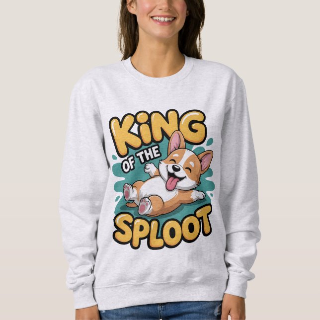 Sweatshirt Roi du chien drôle en position sploot Cadeau (Devant)