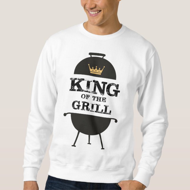Sweatshirt Roi Du Grill, Couronne D'Or Noir (Devant)