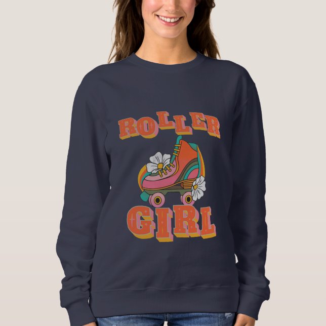 Sweatshirt roller girl vintage roller patinage (Devant)