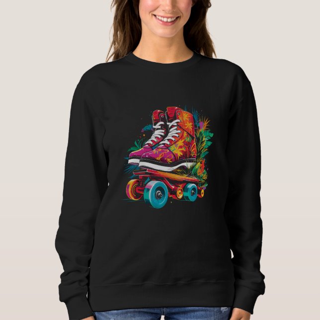 Sweatshirt Roller Skates Cartoon Style Indoor Sport (Devant)