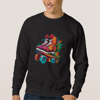 Sweatshirt Roller Skates Cartoon Style Indoor Sport