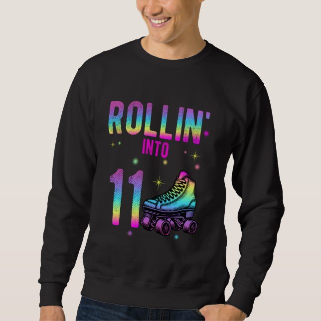 Sweatshirt Rollin' Into 11th Birthday Roller Skate Lifestyle (Devant)