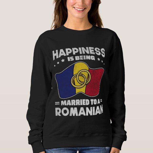 Sweatshirt Romanian Wedding State of Romania Roots Married (Devant)