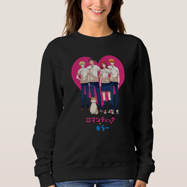 Sweatshirt Romantic Killer Group Shot Kanji Heart Background (Devant)
