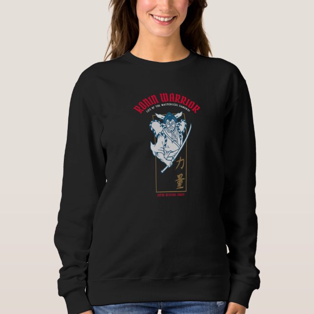 Sweatshirt Ronin Guerrier Masterless Samurai Kabuki Et Kanji (Devant)
