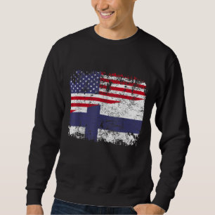 Sweatshirt ROOTS FINLANDAIS Drapeau semi-américain USA FINLAN