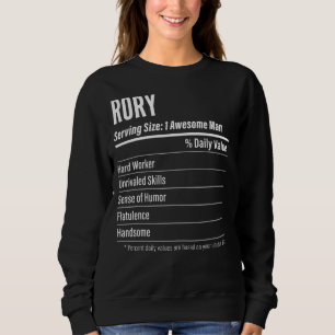 Sweatshirt Rory Taille du service Nutrition Étiquette Calorie