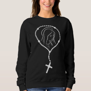 Sweatshirt Rosaire Vierge Marie Dieu Jésus Foi Religieux Cath