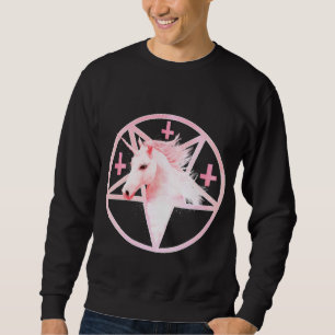 Sweatshirt rose de pentagone étoilé de licorne