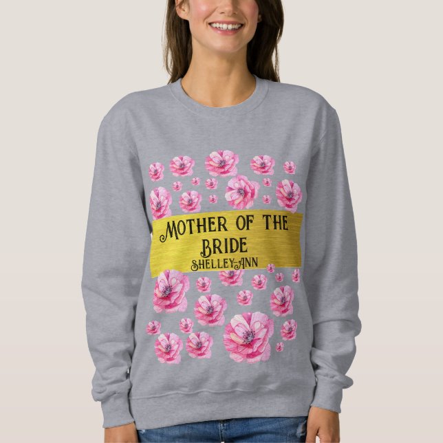 Sweatshirt Rose Florale & Or Tunique de Mère de la Mariée  (Devant)