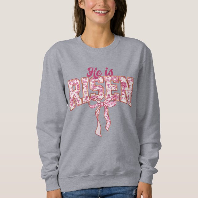 Sweatshirt Rose lace Il est ressuscité   (Devant)