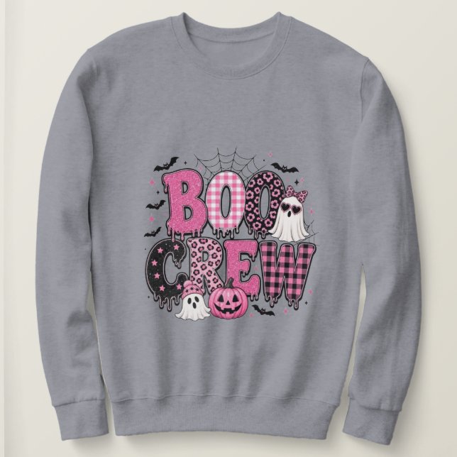 Sweatshirt Rose mignonne Halloween "Équipe de fantômes" (Design devant)