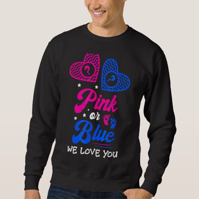 Sweatshirt Rose Ou Bleu Nous Vous Aimons Grossesse Douche Enc (Devant)