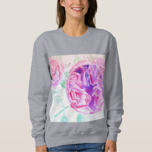 Sweatshirt Rose rose Aquarelle fleurs florales Rose T Chemise