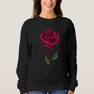 Sweatshirt Rose rouge Aesthétique Grunge souple Vêtements Pun